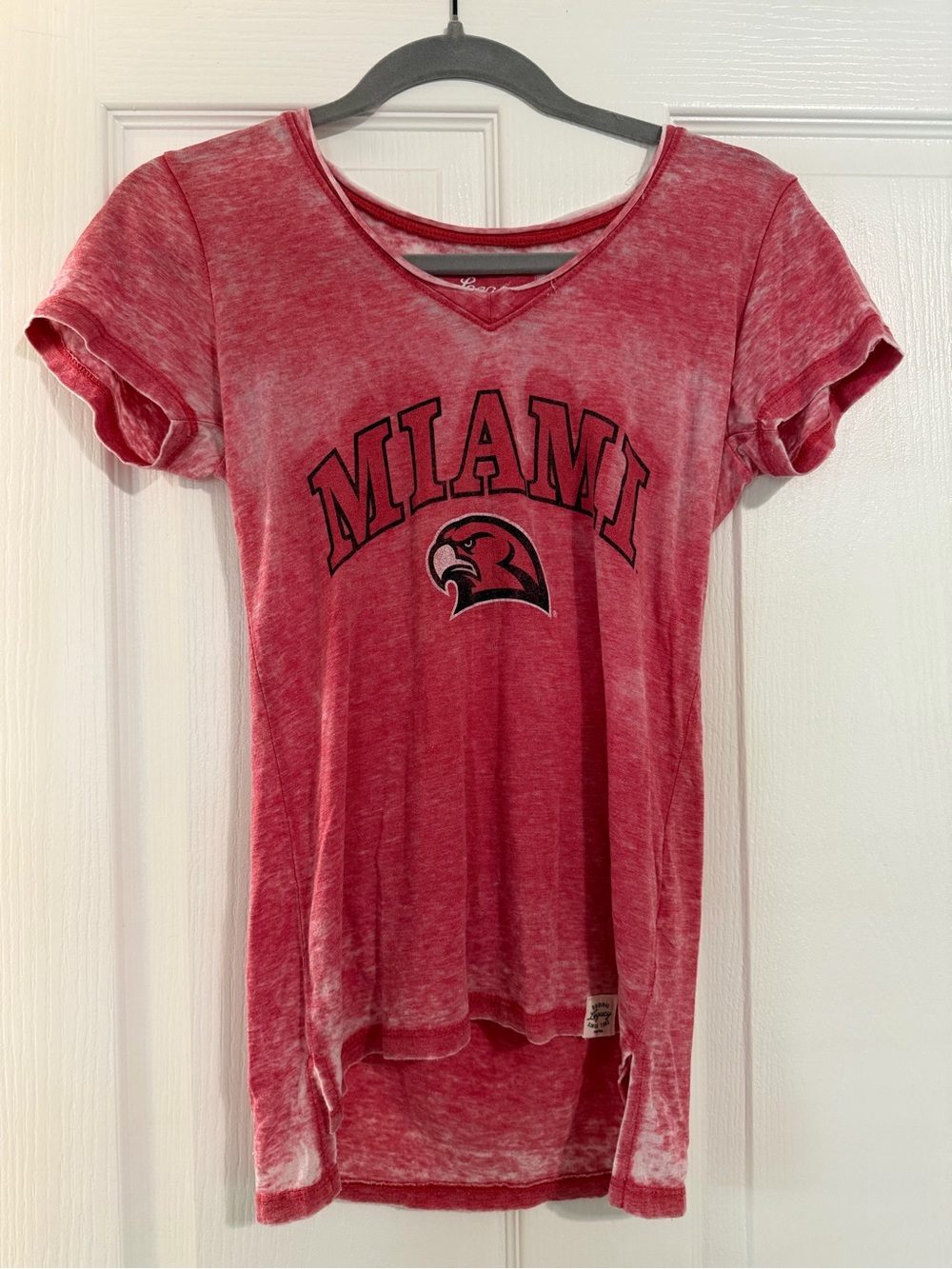 Legacy Women's Short Sleeve Tee in Faded Red with Miami Graphic